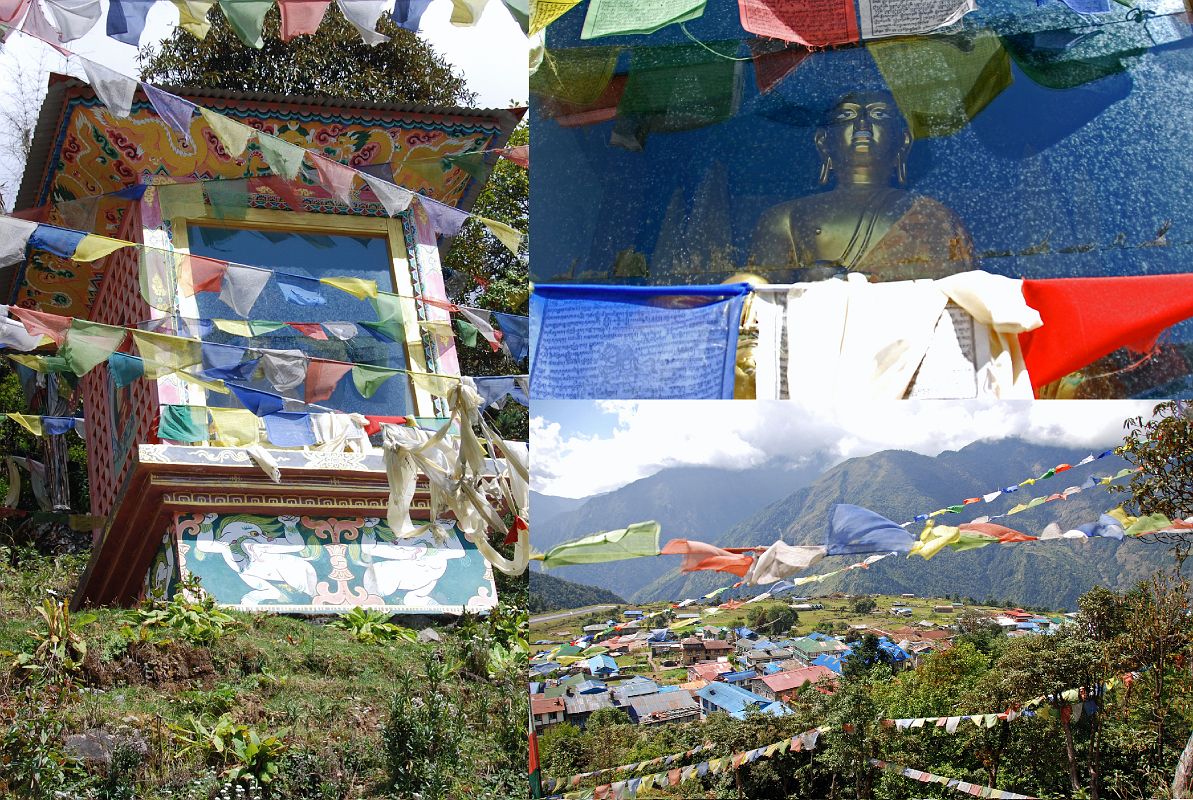 15 14 Lukla Buddha Statue With View Of Lukla And Airstrip